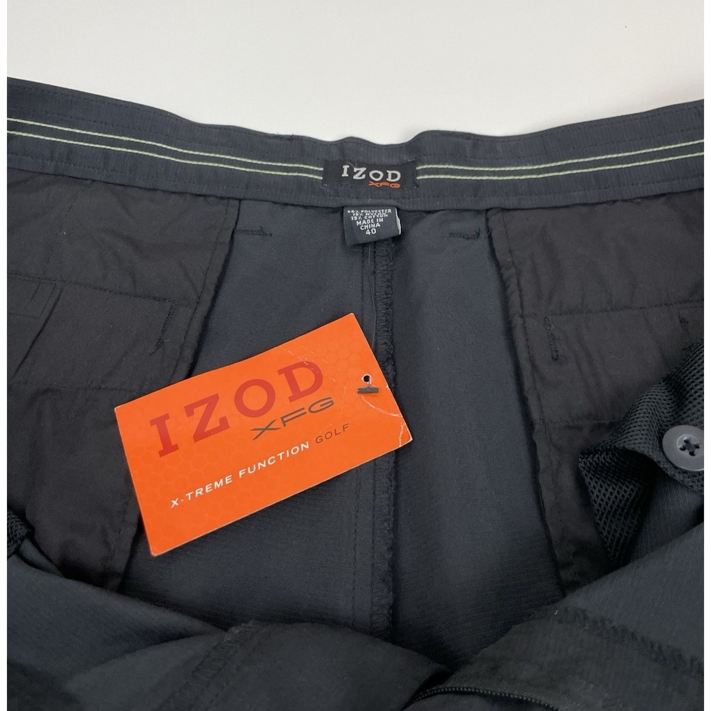 New IZOD XFG Golf Shorts Mens Classic Fit Black Flat Frnt Style5063 Size 40 NWT - Picture 9 of 16